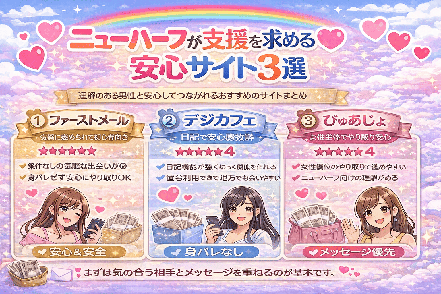ニューハーフが支援を求める安心サイト3選
